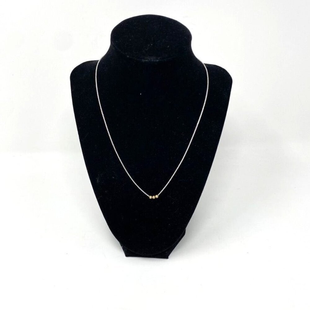 Dogeared Three Wishes Birthday Necklace Silver Chain 3 Gold Foil Balls
